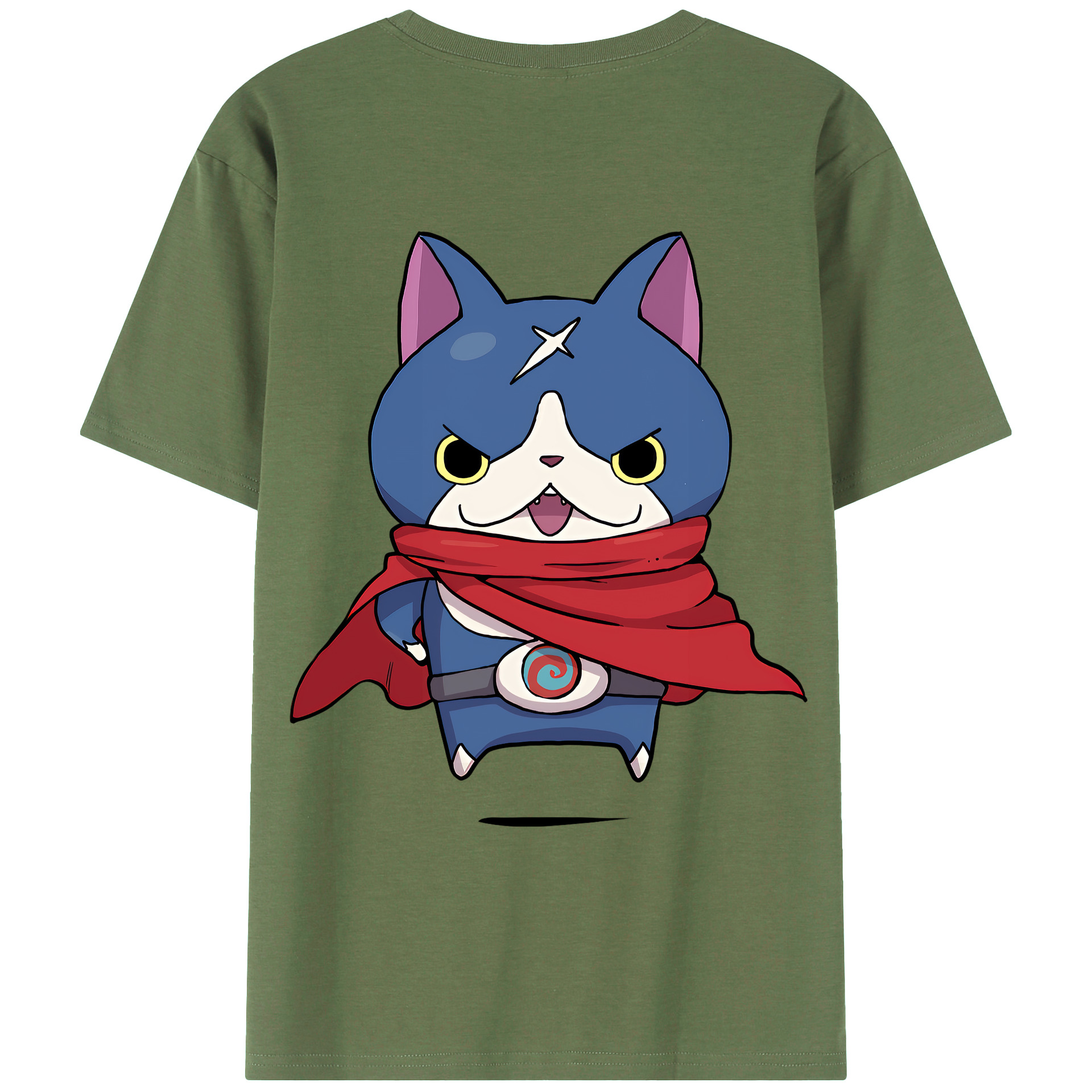 （画像用） 妖怪ウォッチ Yo-kai Watch 綿100％ メンズ半袖Tシャツ（バックプリント） 通気性